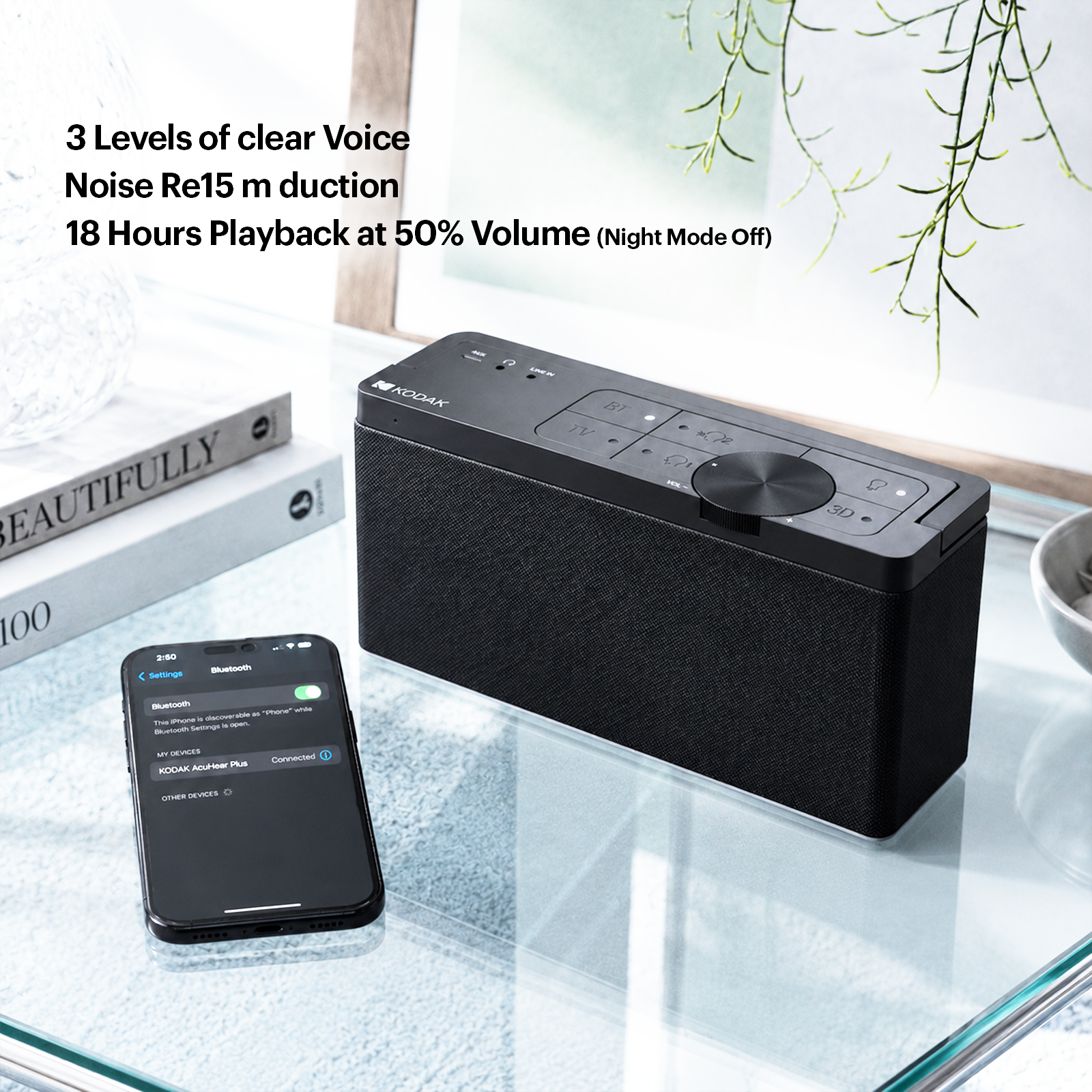 KODAK AcuHear Plus Portable Bluetooth Speaker