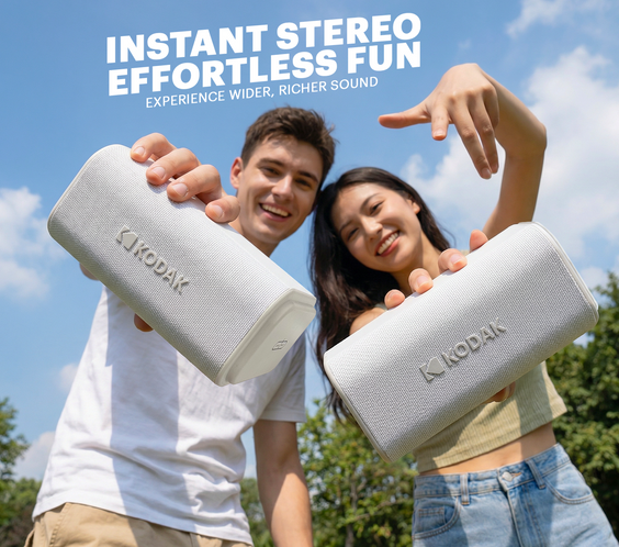 KODAK SOUNDBRIX Plus Portable Bluetooth Speaker - Glacier White