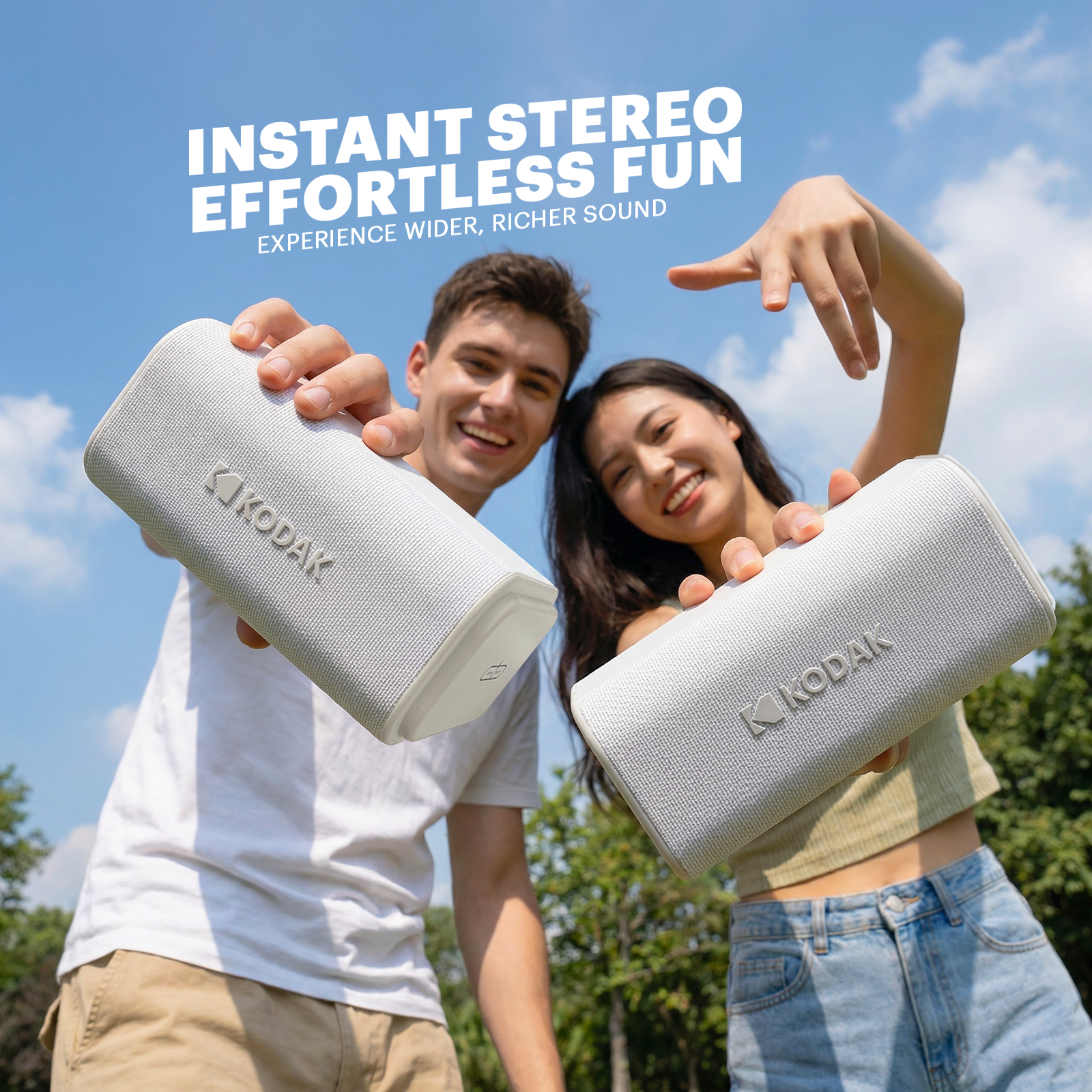 KODAK SOUNDBRIX Plus Portable Bluetooth Speaker - Glacier White