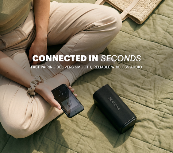 KODAK SOUNDBRIX Plus Portable Bluetooth Speaker -  Midnight Black