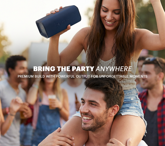 KODAK SOUNDBRIX Plus Portable Bluetooth Speaker - Blasting Blue
