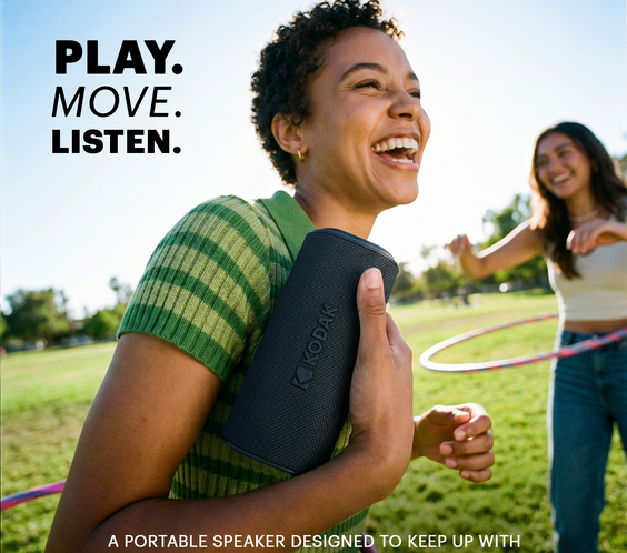 KODAK SOUNDBRIX Plus Portable Bluetooth Speaker - Grooving Gray