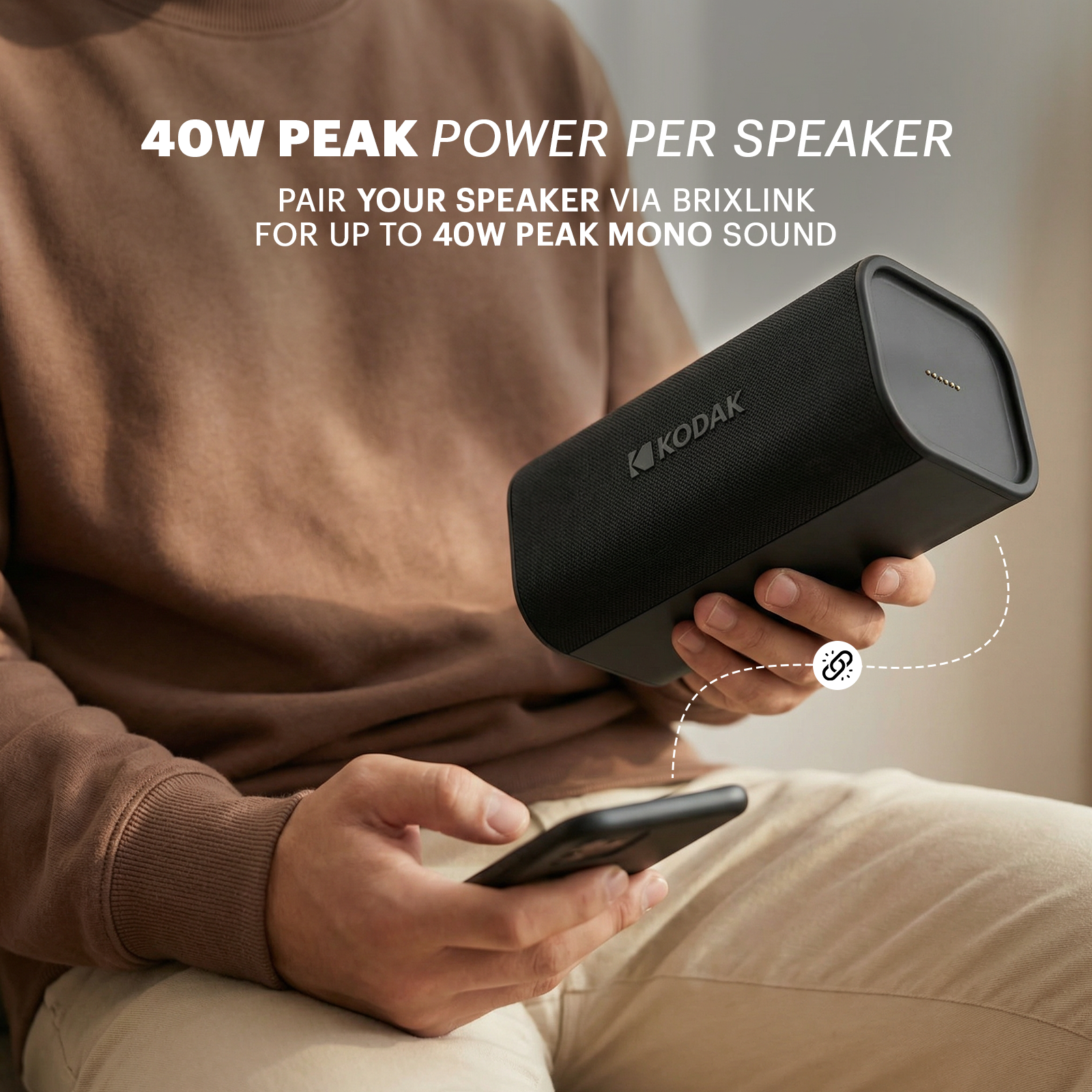 KODAK SOUNDBRIX Plus Portable Bluetooth Speaker -  Midnight Black
